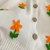 Pulôver 2023 novo bebê menina manga longa malha cardigan infantil outono princesa flor bordado camisola meninas jaqueta de malha roupas do bebê l2401