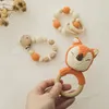 Jouets pour bébé Crochet Amigurumi hochet anneau en bois né porte-factice sucette chaîne à mâcher dentition éducatif 240111