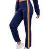 Bluzy damskie bluzy bluzy dla bluzy bluzy bluzy z kapturem z kapturem Rainbow Stripe z długim rękawem bluza z zamek kieszonkowy płaszcz kieszonkowy Spring Casual v