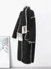スカーフ女性のファッションルーズウールロングコートエレガントな長袖太いマキシジャケット女性冬の温かいアウトウェアレディージャケット240111