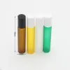 wholesale 10ml Matte Glass Perfume Bottle Roll on Bottles Amber for Fragrances Essential Oil Stainless Steel Roller Ball BJ