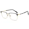 Sunglasses Frames Big Face Men's Glasses Fashion Retro Business Eyeglasses Ultra Light Alloy Optical Prescription Frame Woman 39209