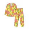 Men's Sleepwear Colorful Oranges Pajamas Set Spring Citrus Print Cute Night Couple 2 Piece Casual Oversize Nightwear Birthday Present