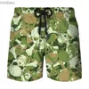 Herrshorts Summer Men's Quick Dry Beach Shorts Badkläder Fashion Men's Swim Trunks Camouflage 3D Printing Fitness Sports Shorts Beachwearl240111