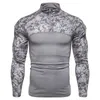 Magliette da uomo T-shirt mimetica a maniche lunghe Camicia casual sportiva alla moda militare all'aperto