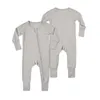 0-18M Bamboo Fiber Baby Zipper Romper Soft Long-Sleeve Baby Boy Girl Clothes Solid Born Onesies Baby Jumpsuit Girls Pajamas 240111