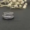 Cabo 925 designer de luxo colecionáveis pilha casamento anel de prata esterlina anéis