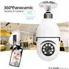 Câmeras IP Ycc365 Plus Segurança Wifi Câmera Girar Rastreamento Panorâmico Luz Bb Vigilância Sem Fio Cor Night Vision Remote View Dhyim