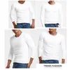 Erkek Tişörtleri 2024 Kış Men Tshirt Termal iç çamaşırı Termo Sıcak Uzun Johns Pullover gömlek üstleri artı kadife