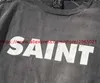 Men's T-Shirts Washed Black SAINT MICHAEL T Shirt Men Women 1 1 High Quality Heavy Fabric Tee Top T240112