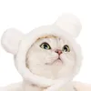 Kostiumy kota 2PCS Pluszowy niedźwiedzie czapka do uszy dla kotów i psa szczeniaka zimowego kostiumu nakrycia głowy