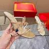 Rene Caovilla Women Sandals Designer Genuine Leather Sandal White Gold Pink Silver Luxury Womens Shoes With Box