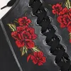 Belts Women Corset Waist Belt Embroidery Rose Flowers Adjustable Stretch Rope Faux Leather Elastic Lace Up Accessories