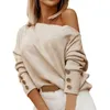 Kvinnors blusar 2024 modeblus kvinnor skjorta en axel långärmad polyester mjuk beröring tröjor toppar för daglig slitage