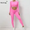 MyZyQg automne hiver haut à manches longues dos nu creux serré Yoga deux pièces ensemble séchage rapide sport Legging costume minceur vêtements de Fitness 240112