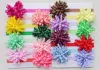 20pcs baby skinny soft iridescent hair band with curly ribbon Korker Hair clip bows girl headband corker headwear accessories PD012 ZZ