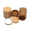 Crèmefles Gouden en matte bruine pot Plastic houten deksel 100g 120g 150g 200g 250g Draagbare hervulbare cosmetische verpakkingscontainer LL