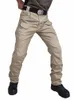 Pantalones tácticos impermeables sólidos para hombre, pantalones cargo de combate duraderos con múltiples bolsillos, senderismo al aire libre clásico, camuflaje militar 240111