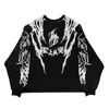 Pull tricoté de qualité chaude pour hommes Y2K, vêtement Streetwear en laine, Punk Vintage, Top Goth hiver 240112