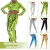 Women's Pants Women Shiny Reflective Stretchy Faux Leather Patent Trousers Lady Club Dance Party Y2K Streetwear