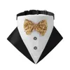 Hundkrage Pet Collar For Dogs Elegant Wedding Bandana med Bow Justerable Costume Party Charming Triangle Bib