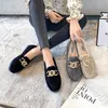 women's plush flat shoes Outdoor and office wear fashion chain design winter warm snow boots Large size 4143 free delivery 240111