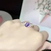 Cluster Rings Fashion 925 Silver Inlagd Natural Tanzanite Ring for Women Luxurious and Elegant Factory Wholesale kan anpassas