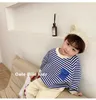 Pullover Baby Boys Stripe Long Rleeves Bluza Spring Autumn Kids Boys 'Luźne rękawy nietoperze