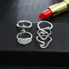 Cluster Ringen 5 stks/sets Boheemse Hart Gezamenlijke Sets Voor Vrouwen Vintage Legering Blad Vliegtuigen Wave Open Ring Sieraden Gift