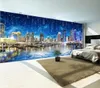 Anpassad PO Wall Paper 3D European Style Ultra HD Night City Night City Landscape Panora Stor väggmålning Bakgrund för sovrum Living3932874