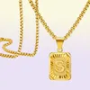 Necklace AZ 26 Initial Letter Pendant strings Necklaces Rust Steel Real Gold Letters Combination Name Men and Women Pendants8148136