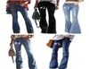5 Farben FlareLeg Jeans Damen Jeans Mode Damen Bellbottom Jeans Leggings Mädchen Denim Bootcut Washed Denim Hosen Hosen S2X6676308