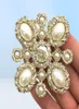 Marca de moda diseñador039s broche grande ágata de diamante accesorios de ropa broche chapado en oro genuino joyería4661978