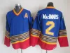 Mens 1996 Vintage # 2 Al Macinnis Hóquei Jerseys Azul Costurado Camisas 2002 Nation Team Vermelho Preto Um Patch M-XXXL