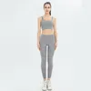 Ensembles actifs sensation nue vêtements de Yoga ensemble d'été femme Fitness sport pêche hanche pantalon soutien-gorge et Leggings en gros