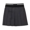 Women Designer Skirt Light Summer Short Skirt High-end British College Style Miniskirt Elastic Waist A-line Pleated Skirts