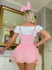 Mini Pink Kawaii Casual Dresses Dress Woman Party Outfits Porn Costumes Sexy Cosplay Anime YW0X