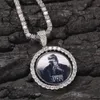 Halsband Uwin Custom Photo Pendant With Picture Charm Necklace Round och Wing Men hiphop smycken för gåva tenniskedja