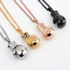 Chain Necklace Pendant European and American Retro Fitness Expert Big Fist Set Titanium Steel Necklaces Personalized Couple Trendy Fashion Link