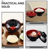 Dinnerware Sets 2pcs Japanese Rice Bowl Traditional Plastic Reusable Small Miso Soup With Lid