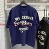 Mens T-shirts Puff Print Ye Måste föds igen T-shirt Män kvinnor CPFM XYZ T-shirt Kort ärm Cactus Plant Flea Market Tops tee t240112