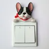 Franse Bulldog Hars Schakelaar 3D Muursticker Accessoires Socket Decoratie Kinderen Slaapkamer Poster Onoff Keuken Plug Ornament 240111