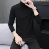 Camicetta basic da uomo con collo a lupetto T-shirt termica invernale Abbigliamento semplice Pullover Top a maniche lunghe Caldo e confortevole dolcevita intimo 240111