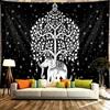 Tree of Life Decoration Tapestry Wall Hanging Boho Art Home Decor Tapefries Sovrum Bakgrund Filt Yoga Mats 240111