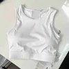 Yoga Outfit Yoga Outfit Yoga Top 2024 Padding Gym Top Women Lycra Sport Bra Sleeveless Sports T-shirts Woman Fitness Workout Pilates Clothes White Gray YQ240115