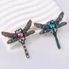 Broschen Luxus Retro Strass Libelle Frauen Männer Vintage Metall Kristall Tier Brosche Anstecknadeln Kleidung Zubehör Schmuck