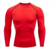 Men Sport T Shirt Fitness Running Shirt Quick Dry Long Sleeve Compression Tops Tee Workout Training Sport Gym Shirt Rashgard Men 240112