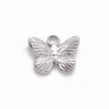 Charms 304 Stainless Steel Butterfly Insect Pendants For Diy Necklace Bracelet Accessories Jewelry Making Findings 15x12mm 1PC