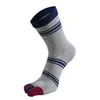 5 par Man Short Toe Socks Pure Cotton Striped Business Vintage Sweatabsorbering Soft Elastic Party Dress Finger Sokken 240112