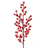 Dekorativa blommor Q6PE Artificial Red With STEM 6 grenar Holly bär Simulering Fake Flower Fruit For Xmas Spring Festival Arrangemang